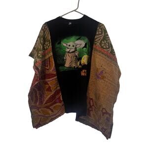 Halloween Star Wars Kantha Upcycle Tshirt One-Size fits S-3X